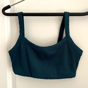 Year of Ours Teal ribbed bralette, medium